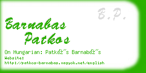 barnabas patkos business card